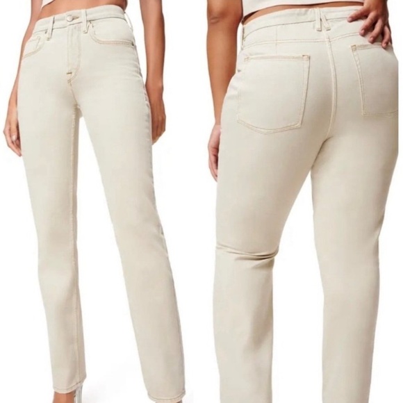 Good American Good 90’s Icon Straight Leg Jeans in Bone001 NWT - Picture 2 of 16